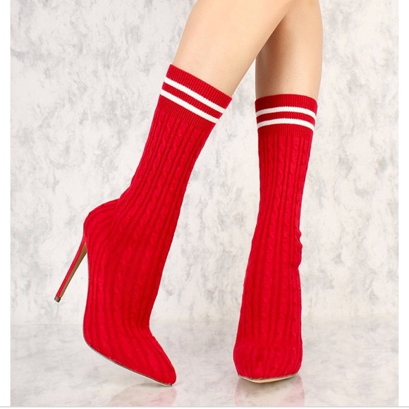 red sock booties